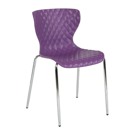 Contemporary Plastic Outdoor Chairs Offex Contemporary Ergonomically Contoured Design Purple Plastic Multipurpose Stack Chair ()
