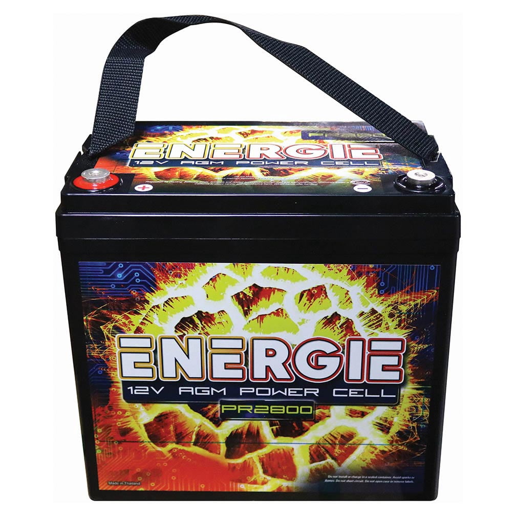 Energie PR2800 AGM 12 Volt Automotive Battery Top Post for Car Audio Performance