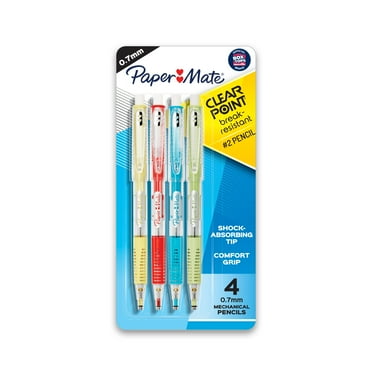 Paper Mate Clearpoint Mechanical Pencils, HB #2 (0.7 mm), Assorted Barrels, 4 Count