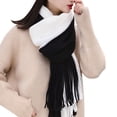 thumbnail image 3 of Duoif Warm Scarf for Women Winter Soft Stylish Winter Wrap Scarf Classic Arrange Shawl Thick Solid Reversible Large Warm Color Scarf for Women Black, 3 of 9