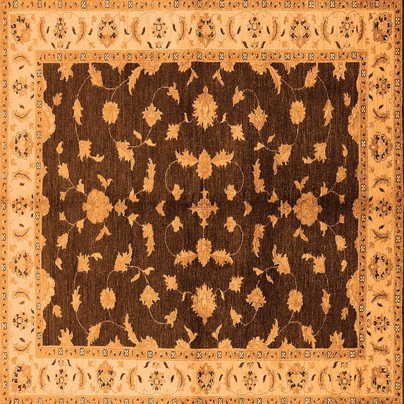 Ahgly Company Indoor Square Oriental Orange Traditional Area Rugs, 7' Square