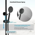 thumbnail image 5 of Black Stainless Steel Bathroom Shower Set Mixer Tap Rain Head Bathtub Hand Spray, 5 of 14