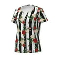 thumbnail image 2 of Naloa Rose Flowers Print T-Shirts Short Sleeve V Neck Tees for Women Fashion Tops Trendy Lightweight Soft Casual Summer Outfits Clothes, 2 of 5