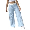 thumbnail image 3 of Juslio Women Pants Striped Casual Comfortable High Waist Straight Pants, 3 of 6