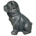 thumbnail image 3 of Sitting Bulldog Garden Resin Statue 16" - Cement-Look, 3 of 5