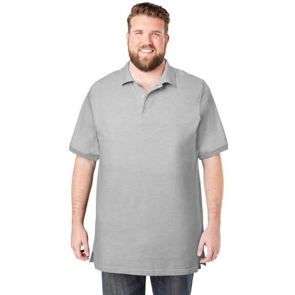 KingSize Men's Big & Tall Shrink-Less Longer-Length Cotton Polo Shirt