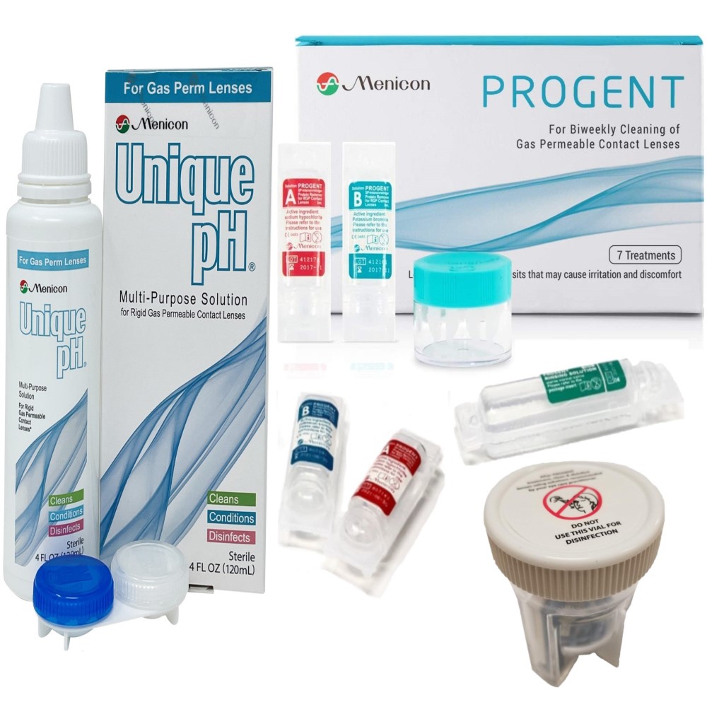 Menicon Progent Contact Lens Cleaner, Unique pH 4 Oz and Large (Scleral