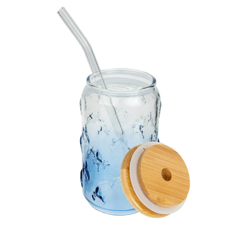 Glass Can Shaped Cup with Straw & Wooden Lid – Haven Home Company