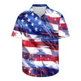 thumbnail image 3 of Mens 4th of July Shirt Patriotic Shirts Men Fourth of July Shirt Men Memorial Day Shirt Men Memorial Day Shirts for Men Independence Day Printed Short Sleeved Shirt with Collar Top/Shirt, 3 of 5