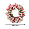 thumbnail image 3 of For Door Wedding Wall Home Decor Artificial Wreaths Simulation Garland DIY Round Festival Family 20 Inches 20in Tulip, 3 of 9