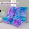 thumbnail image 5 of Faux Fur Duvet Covers Full Size Blue Purple Tie-dye Comforter Cover Set for Girls 3 Pcs Fluffy Colorful Ombre Plush Shaggy Bed Sets for Teens Women (Blue Purple,Full), 5 of 9