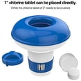 thumbnail image 4 of Distributeur de Chlore Flottant de 5 Pouces, s'Adapte aux Comprimés de Chlore de 1 Pouces, Flotteur de Comprimés à Libération Réglable pour Piscine Intérieure et Extérieure SPA, Bleu et Blanc, 4 of 8