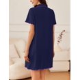 thumbnail image 4 of Ekouaer Nightgowns for Women Button Down Sleep Shirt Short Sleeve NightShirts Boyfriend Sleepdress Soft Pajama Dress, 4 of 6