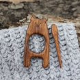 thumbnail image 4 of Women Wooden Animal Brooch Funny Shawl Sweater Scarf Pin Buckle Cartoon Fox Cat Bear Bird Dog Tortoise Girls Jewelry Accessories, 4 of 4