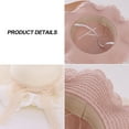 thumbnail image 3 of 53-54 cm hat circumference children's lace bow straw hat wavy brimmed beach hat summer sunscreen sun hat outdoor outingMilky white, 3 of 5
