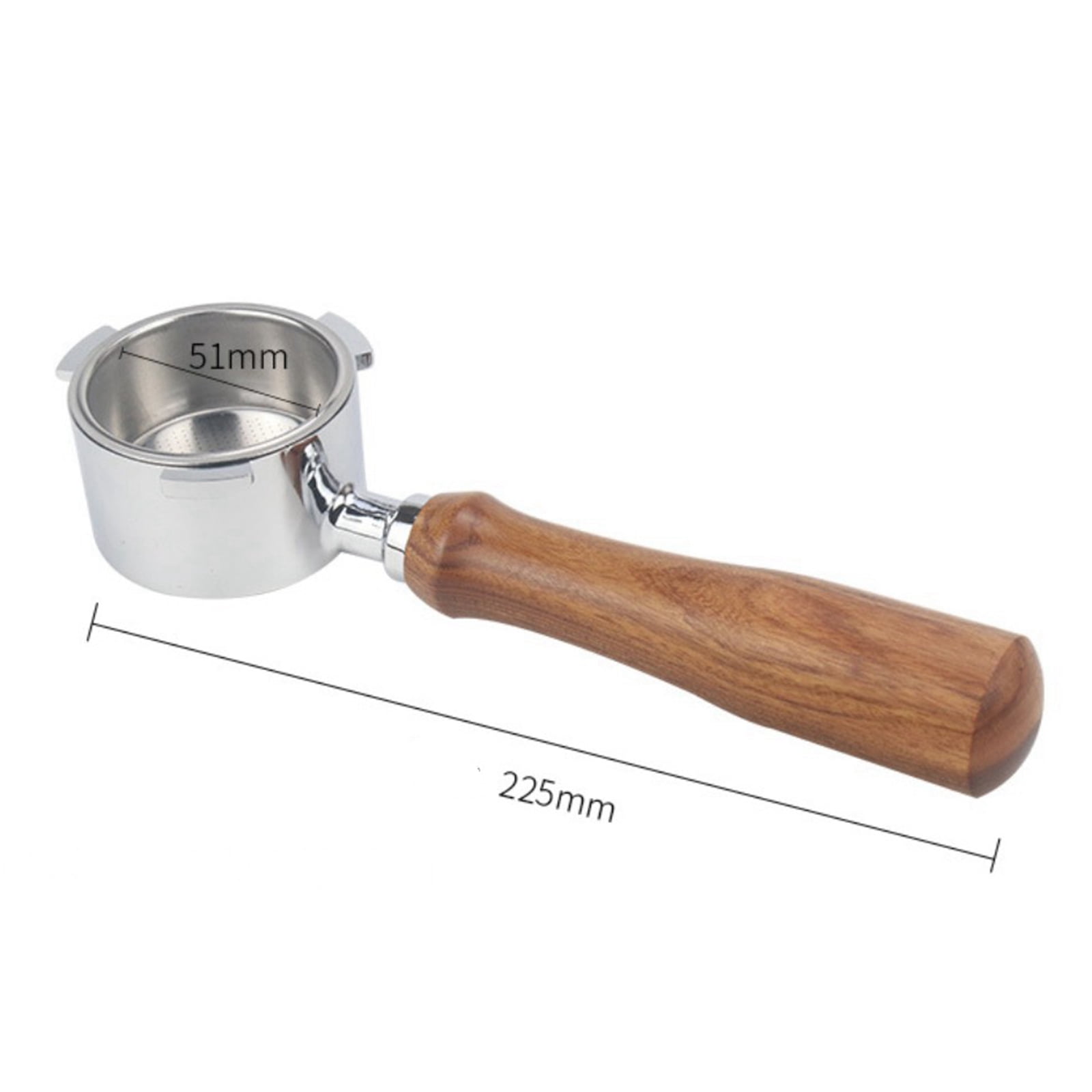 Fiocias 2x Bottomless Portafilter 51MM Wooden/Plastic Handle for Delonghi Coffee Machine