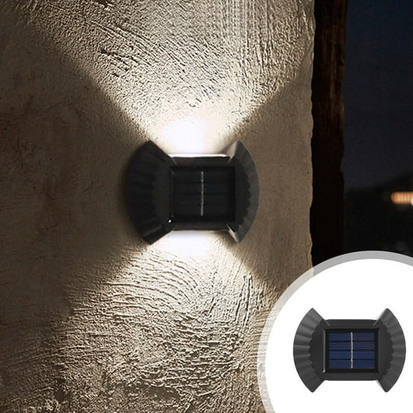 Fiudx Luces Solares de Pared, Iluminación Exterior Impermeable, Sensor de Anochecer y Amanecer, Diseño de Haz Vertical, Decoración para Jardín, Patio, Cerca, Fácil Instalación, Tamaño 10 X 7,5 X 2 Cm