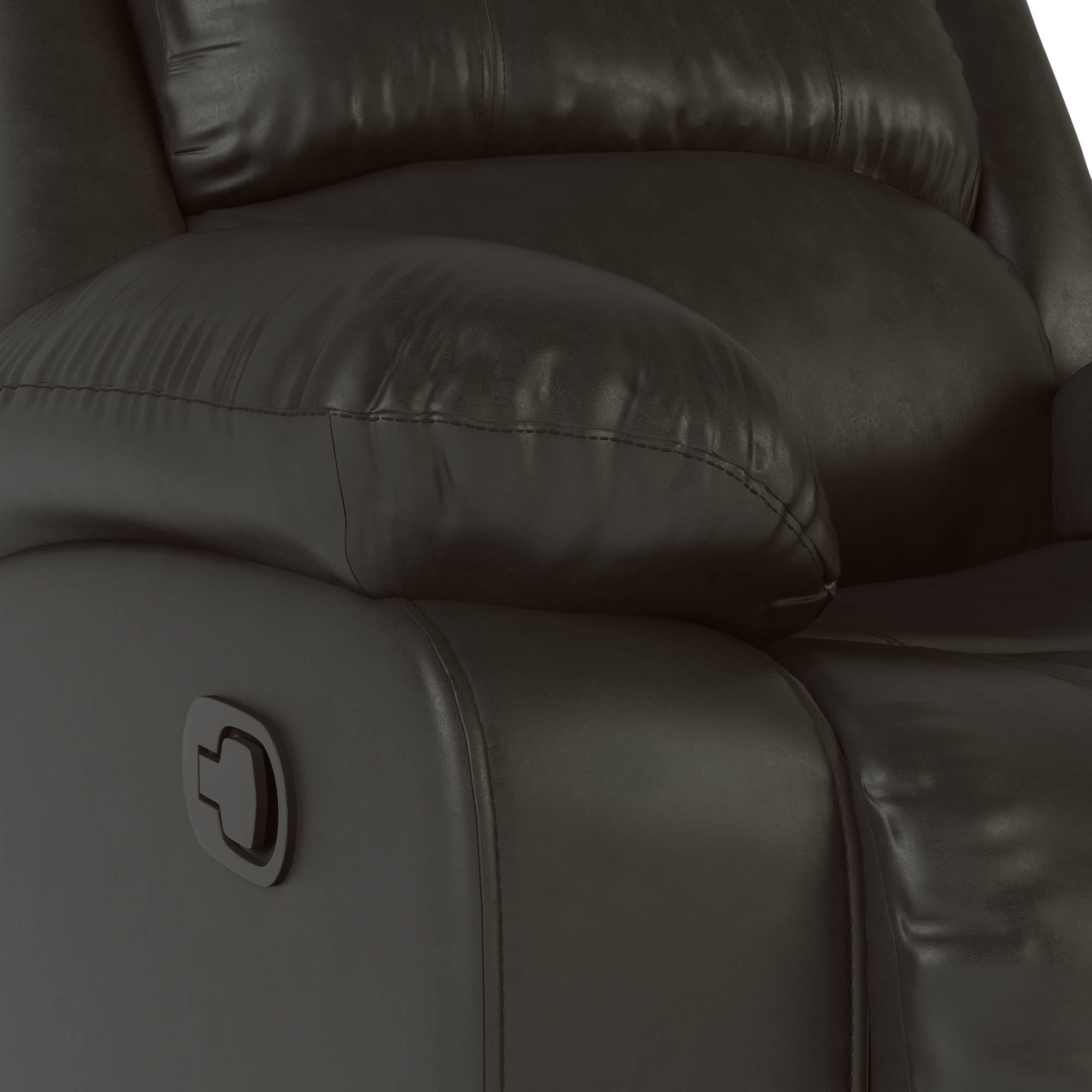 Relax-A-Lounger Warren Faux Leather Manual Recliner, Java