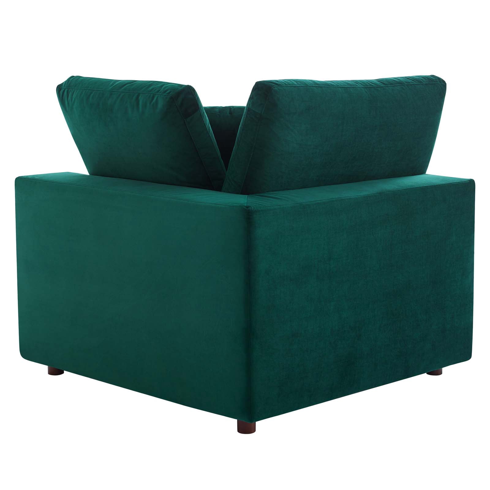Modway Commix Down Filled Performance Velvet Corner Chair in Green