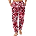 thumbnail image 2 of CCRFTGI Valentines mens pajama pants Soft Funny Love Heart Print PJ Bottoms with pockets Lounge Elastic Waist Pajamas Pants Lightweight 2026 Fashion PJ Bottoms with pockets White XXXL, 2 of 7