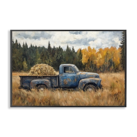 Stupell Industries Rustic Lodge Hay Ride Country Field Black Framed Giclee Art, 18 x 12, by Petals Prints Design