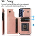 thumbnail image 2 of for Samsung Galaxy S21 FE (Not S21) Wallet Case with Card Holder, Minimalist Luxury PU Leather Magnetic Closure Kickstand Slim Hard Protective Case Cover for Samsung Galaxy S21 FE Rose Gold-SK, 2 of 16