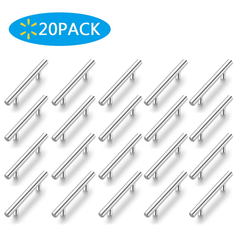 20 Pack 5'' Cabinet Pulls Brushed Nickel Stainless Steel Kitchen Drawer  Pulls Cabinet Handles 3 Hole Center 