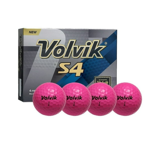 Volvik S4 Golf Balls, Pink, 4 Pack