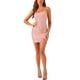 thumbnail image 1 of INSPIRE CHIC Vestido de Mujer con Encaje y Lentejuelas, Tirantes Espagueti, Vestido Mini para Fiesta de Cóctel XS Rosa, 1 of 5
