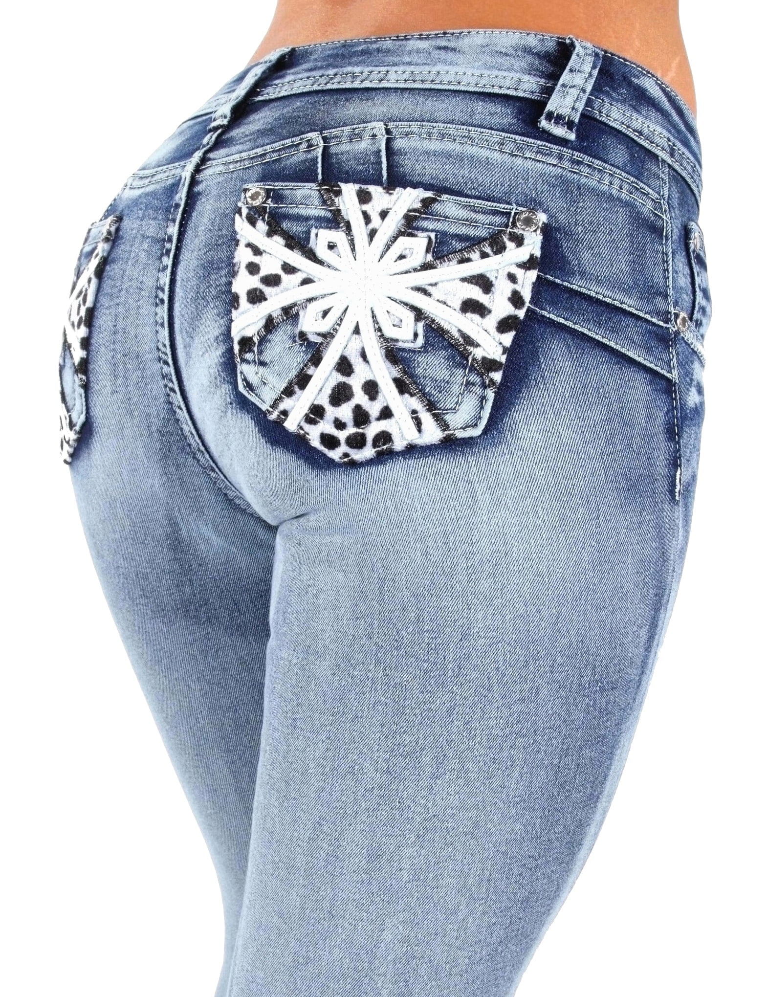 Plus/Junior Size Colombian Design Butt Lift Levanta Cola Skinny Jeans 