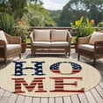 thumbnail image 4 of Round Area Rug 8 Ft, Khaki Vintage Washable Non-Slip Circle Carpet for Living Room/Bedroom, American Flag Retro Art Rustic Collection Low-Profile Large Area Rugs for Indoor, 4 of 8