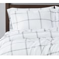 thumbnail image 3 of Truly Soft Printed Windowpane White and Grey Full and Queen 3-Piece Duvet Cover Set, 3 of 5