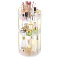 thumbnail image 1 of Organizador de maquillaje giratorio de 360 grados, organizador de perfumes de 3 niveles, organizador de cuidado de la piel, almacenamiento de cosméticos de gran capacidad para baño, 1 of 7