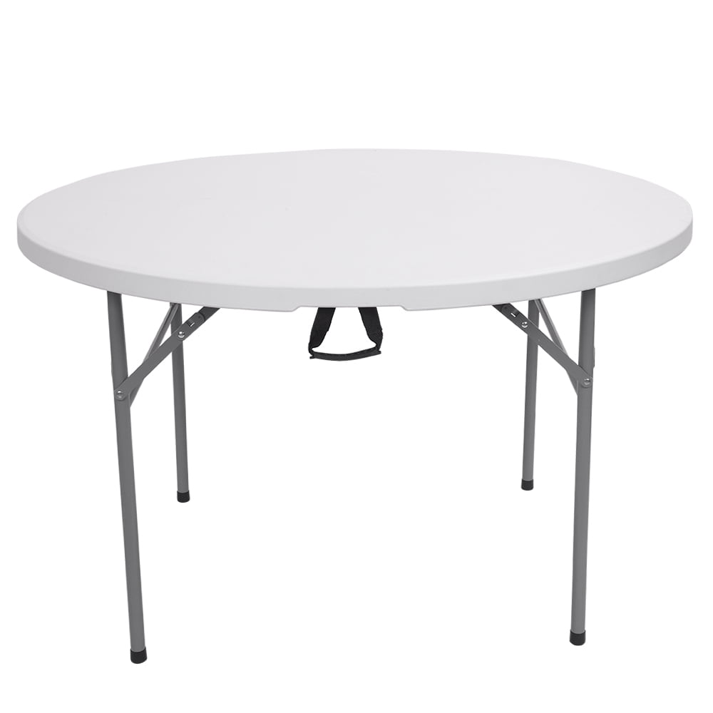 48inch Round Folding Table Outdoor Folding Utility Table White - Walmart.com - Walmart.com