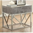 thumbnail image 4 of ACME Burgo 20" Square Faux Marble Top End Table in Gray and Chrome, 4 of 5
