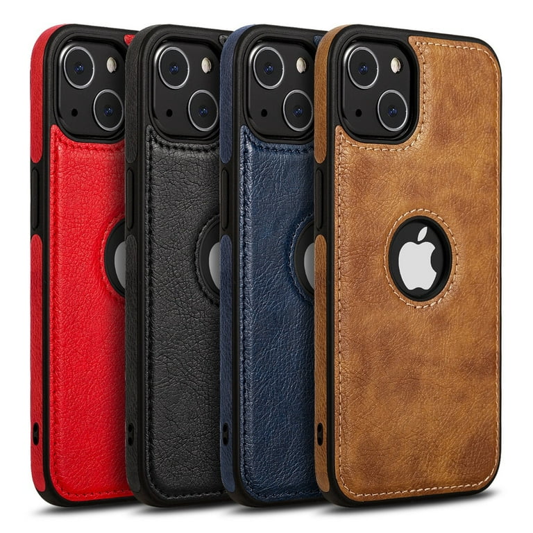 Luxury Leather Phone Holder Square Case For iPhone 15 Pro Max 14