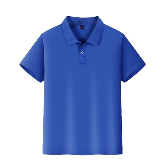 Girls Short Sleeve Polo Shirts Toddler School Uniform Button Closure, Pique Fabric, Soft & Breathable Royal Blue Size 8-9Y