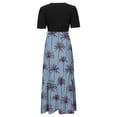 thumbnail image 3 of WILLBEST Vestidos Casuales para Mujer Verano Vestidos Largos Florales para Mujer Verano 2025 Boho Lazo Cinturón Patchwork Cintura Imperio Manga Corta Vestido Maxi Fluido Extra Grande, 3 of 3