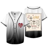 Avery Anna Doodle Baseball Jacket Tee Let Go Letters Tour Merch Women Men Short Sleeve T-shirts