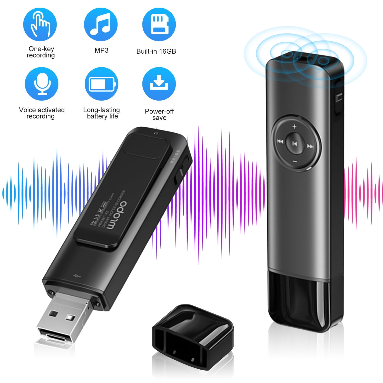 tømmerflåde Scorch større 16GB Digital Voice Recorder, TSV Voice Activated Recorder with Playback, USB  Mini Voice/Audio Recorder MP3 Player, Portable USB Dictaphone, Small Tape  Recorder for Lectures, Meetings, Interviews - Walmart.com