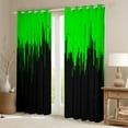 thumbnail image 2 of Homewish Neon Stripe Black Out Curtains,Modern Geometric Print Curtains Pack of 2 (42x63 Each),Green Black Bedroom Curtains For Girls Boys,Ultra Soft Home Decor, 2 of 6