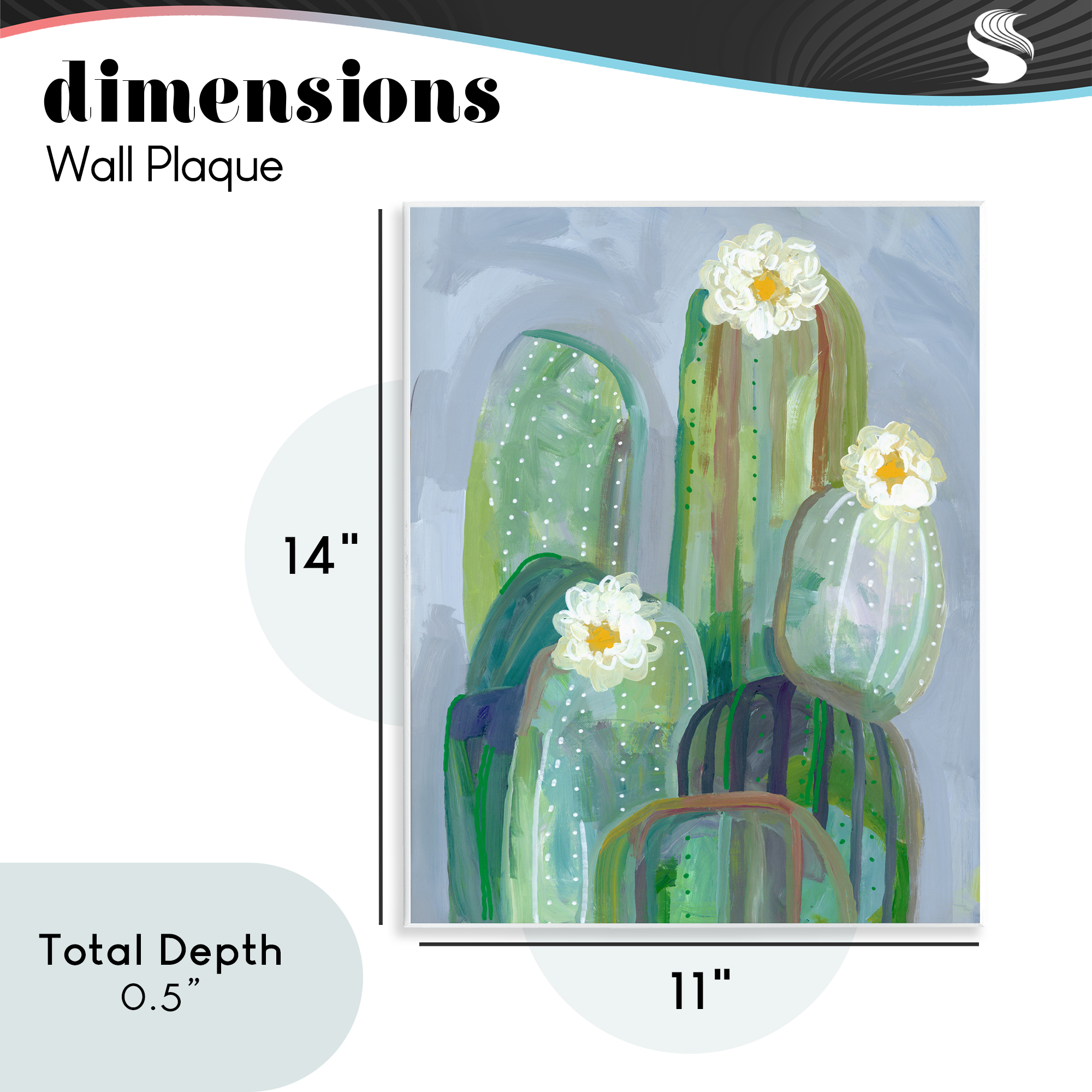 Desert Day Dream Cactus Wall Plaque Art, design by Ashley Davis
