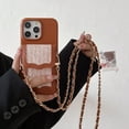 thumbnail image 3 of Stylish shoulder strap metal chain phone case for iPhone 16 pro max 15 plus 14 13mini 12pro Samsung S24 ultra S23 plus S22 lady card holder cover, 3 of 9
