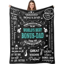 Bonus Dad Gifts Ideas, Step Dad Gifts from Daughter Son, Birthday Gifts for Bonus Dad, Bonus Dad Gifts for Fathers Day Christmas, Bonus Dad Blanket Gifts 80"X60"