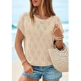 thumbnail image 3 of PRETTYGARDEN Women's Summer Sweater Vest Lightweight Knit Cap Sleeve Hollow Out Tank Tops Crochet Coverup Spring Outfits, 3 of 10