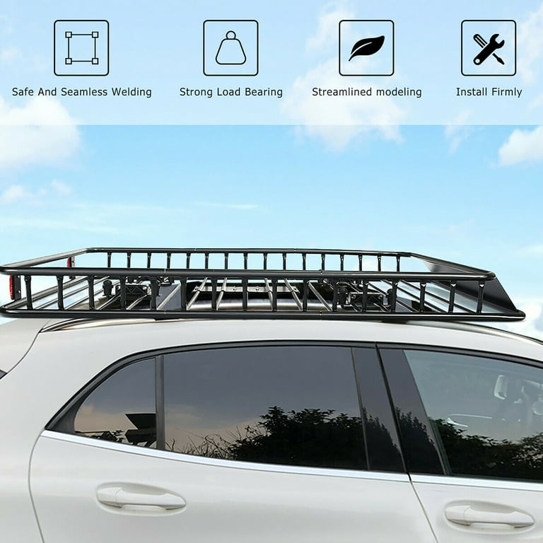 Costway 64'' Universal Roof Rack Cargo Carrier W/ Expandable Top Luggage  Holder Basket