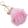 thumbnail image 4 of EeaseMX Llavero de bola mullida con perlas incrustaciones de cadena de llavero para el bolso de las mujeres / teléfono móvil / colgante del coche (rosa), 4 of 7