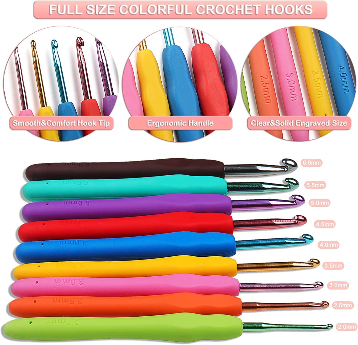 59 Pcs Crochet Set,DIY Hand Knitting Craft Art Tools for Beginners