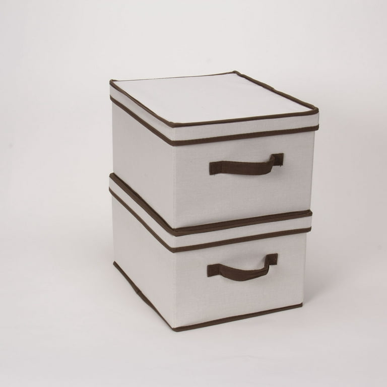 Household Essentials Wide Storage Box with Lid Natural