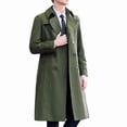 thumbnail image 5 of Mens Trench Coat Double Breasted Long Jacket Casual Windbreaker Notched Lapel Belted Overcoat Army Green XXL(XXL), 5 of 5